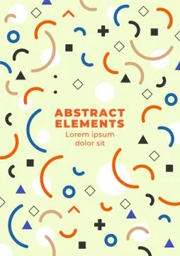 Abstract dynamic background. Composition with geometric shapes and copy space Stock Illustration