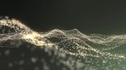 Abstract dynamic background of glowing gray magical waves on dark background Video stock 282443514