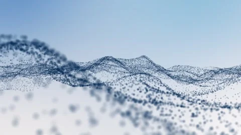 Abstract dynamic background of glowing gray magical waves on dark background Video stock 282443519