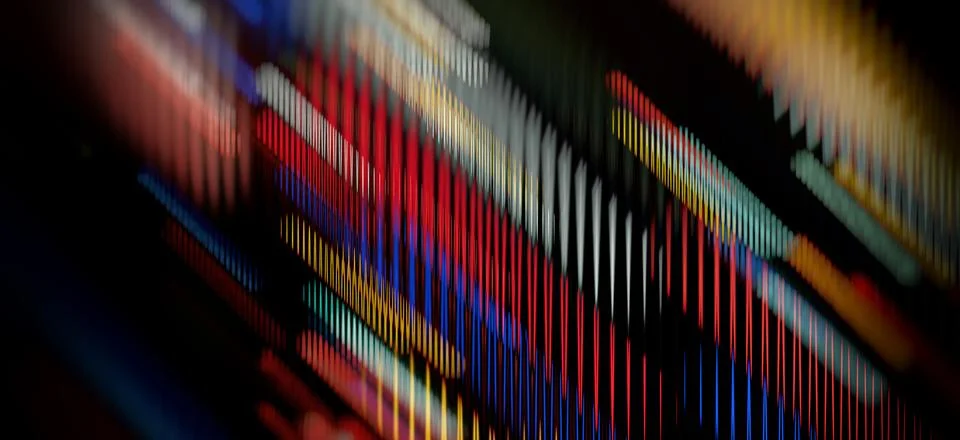 Abstract dynamic background with glowing neon vertical lines. Colorful moti.. Stock Illustration