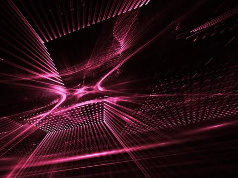 Abstract dynamic background with lighting effect. Fractal art. Abstract 3D fr Ilustración de archivo