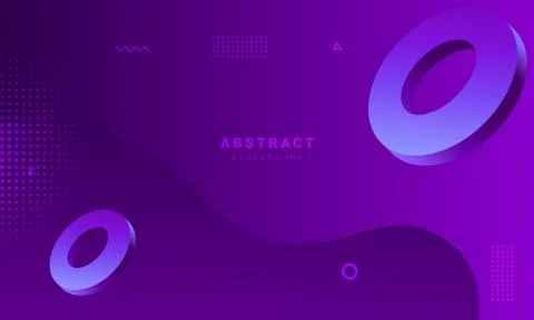 Abstract dynamic background, with purple gradient color and 3d shape Stock Illustration