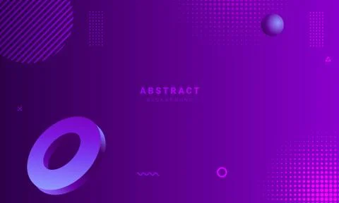 Abstract dynamic background, with purple gradient color and 3d shape Stock Illustration