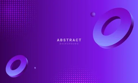 Abstract dynamic background, with purple gradient color and 3d shape Stock Illustration