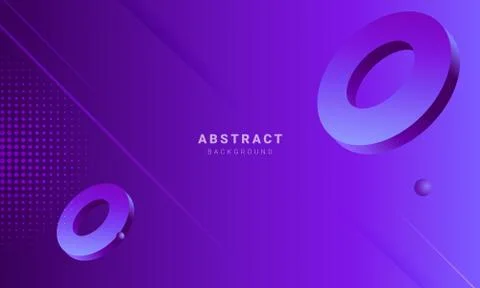 Abstract dynamic background, with purple gradient color and 3d shape Illustrazione stock