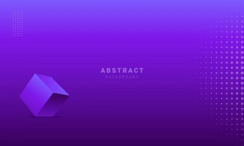 Abstract dynamic background, with purple gradient color and 3d shape Illustrazione stock