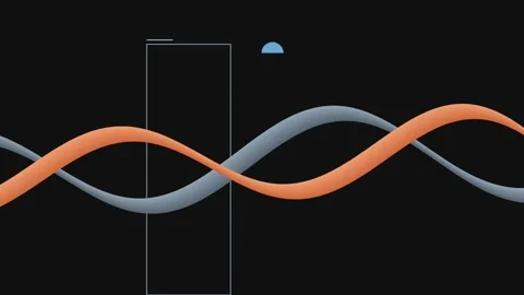 Abstract dynamic background with two interwoven wavy lines moving across bl.. Stock-Footage 341024910