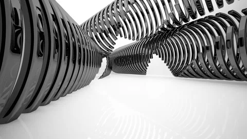 Abstract dynamic black and white interior .  Stock Footage 92291383