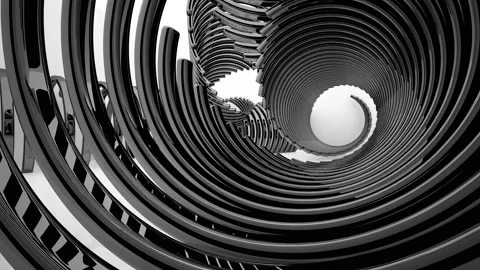 Abstract dynamic black and white interior .  Stock Footage 92291913