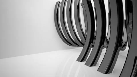Abstract dynamic black and white interior .  Stock Footage 92292324