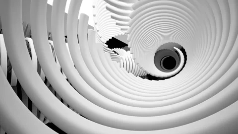 Abstract dynamic black and white interior .  Stock Footage 92293166