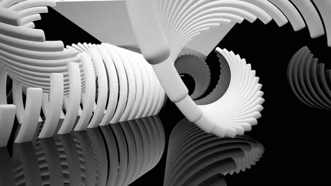 Abstract dynamic black and white interior .  Stock Footage 92293305