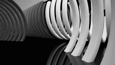 Abstract dynamic black and white interior .  Stock Footage 92293546