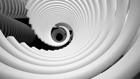 Abstract dynamic black and white interior .  Stock Footage 92293810