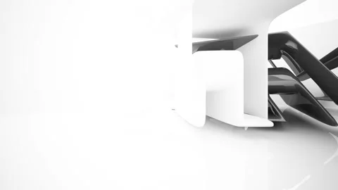 Abstract dynamic black and white interior . Stock Footage 93965945
