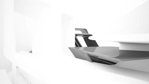 Abstract dynamic black and white interior . Stock Footage 93965976