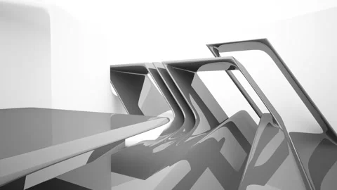 Abstract dynamic black and white interior . Stock Footage 93966148