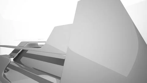 Abstract dynamic black and white interior . Stock Footage 93966691