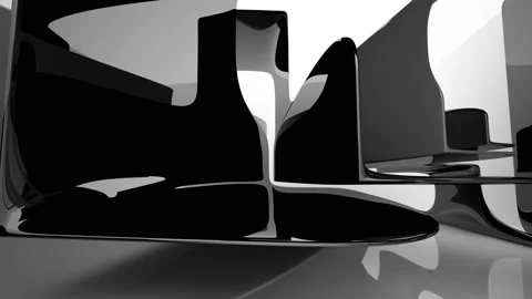 Abstract dynamic black and white interior . Stock Footage 96724241