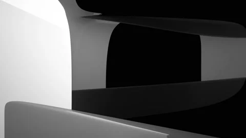 Abstract dynamic black and white interior . Stock Footage 96724714