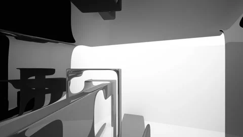 Abstract dynamic black and white interior . Stock Footage 96725958