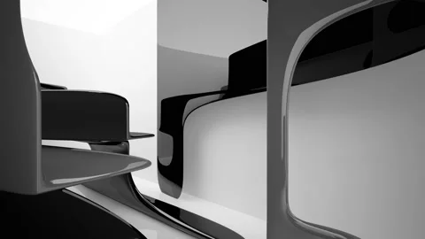 Abstract dynamic black and white interior . Stock Footage 96726254