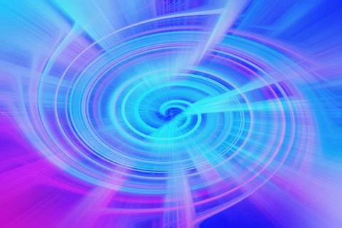 Abstract dynamic blue and purple spiral swirl background with glowing motion Stock Illustration