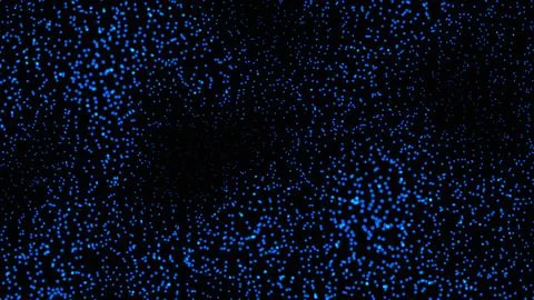 Abstract dynamic with blue dots on black background. Motion modern animatio.. Stock Illustration