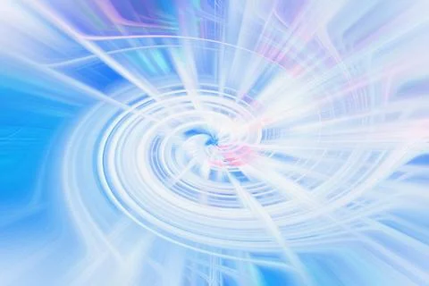 Abstract dynamic blue vortex background with soft light rays and glowing Illustrazione stock