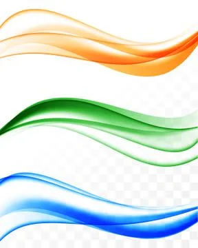 Abstract dynamic bright waves collection Stock Illustration