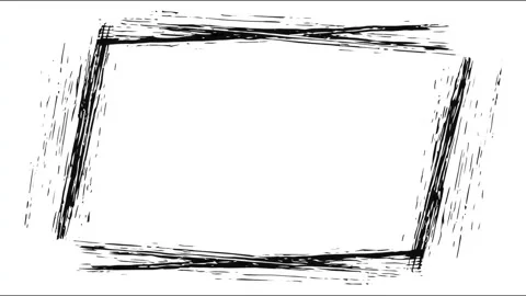 Abstract dynamic brush stroke frame animation with rough textured edges Stock Footage 314666413