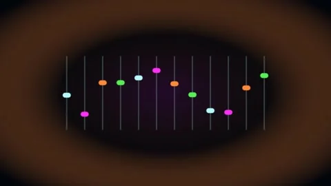 Abstract Dynamic Colorful Dots Moving Up and Down on Vertical Lines Modern .. Stock Footage 340470213