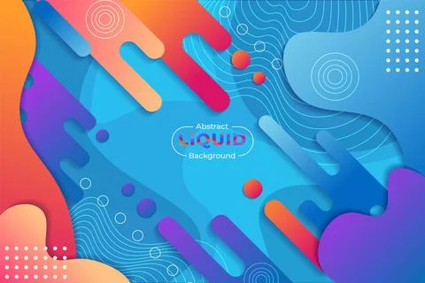 Abstract Dynamic Colorful Gradient Liquid Light Blue Background with Wavy Lin Stock Illustration