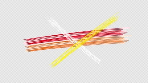 Abstract dynamic colorful lines forming x shape on black background Stock Footage 338020334