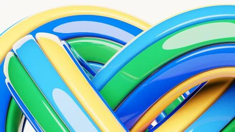 Abstract dynamic   colorful   shape. 3D illustration and rendering. Elegant l 스톡 사진