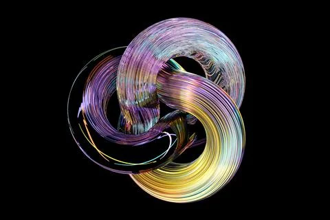 Abstract dynamic   colorful   shape. 3D illustration and rendering. Elegant l 스톡 사진