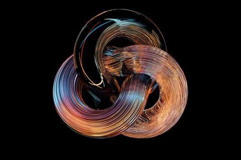 Abstract dynamic   colorful   shape. 3D illustration and rendering. Elegant l 스톡 사진