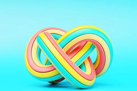 Abstract dynamic   colorful   shape. 3D illustration and rendering. Elegant l 스톡 사진