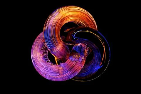 Abstract dynamic   colorful   shape. 3D illustration and rendering. Elegant l 스톡 사진