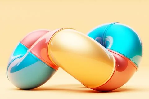 Abstract dynamic   colorful   shape. 3D illustration and rendering. Elegant l 스톡 사진