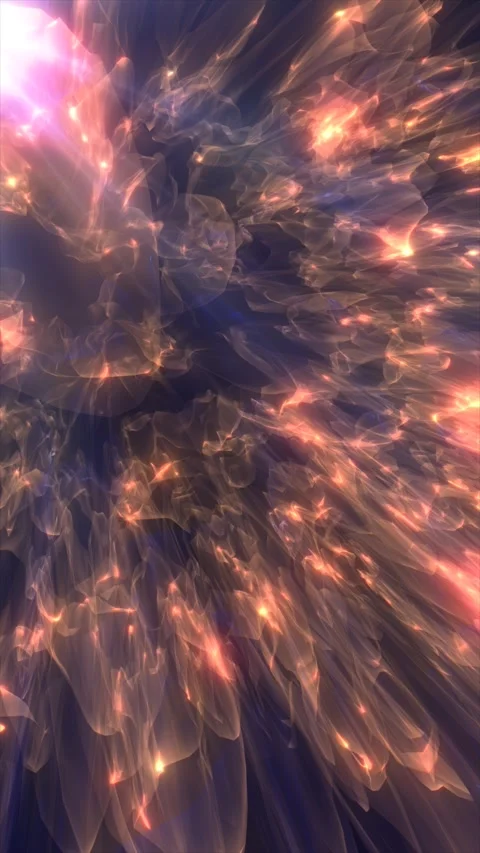 Abstract dynamic composition of glowing orange and blue light waves forming.. Stock Footage 320074104