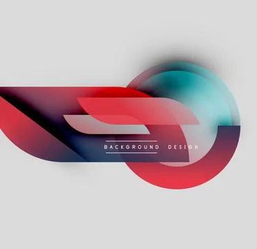 Abstract dynamic composition. Overlapping shapes create vibrant color gradients. Stock-Illustration
