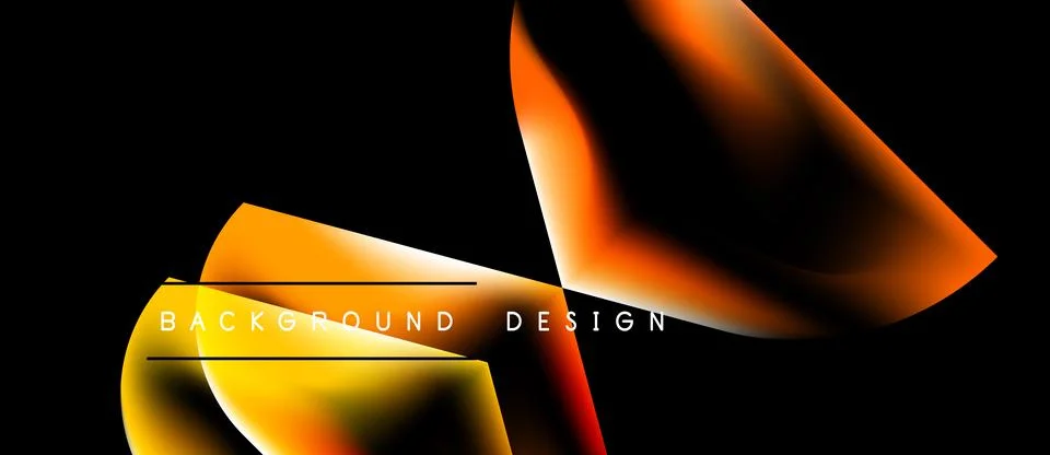 Abstract dynamic composition. Vibrant orange, yellow, red hues blend. Modern Stock Illustration