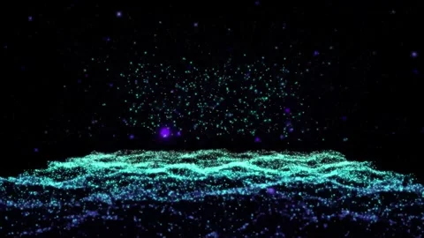 Abstract dynamic cool particle fluid background material Stock Footage 334098157