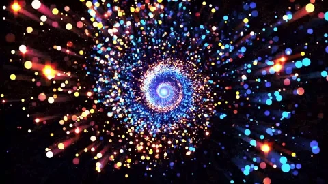 Abstract dynamic cool particle fluid background material Stock Footage 334098256