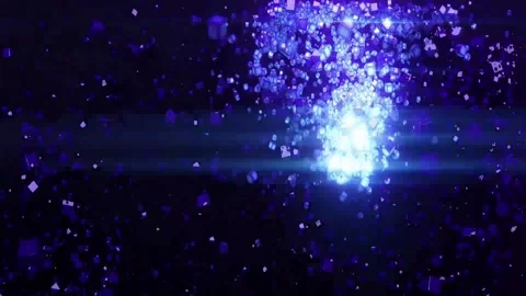 Abstract dynamic cool particle fluid background material Stock Footage 334098292