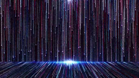 Abstract dynamic cool particle fluid background material Stock Footage 334109806