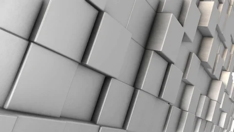 Abstract dynamic cube blocks wall with random motion Video stock 80987197
