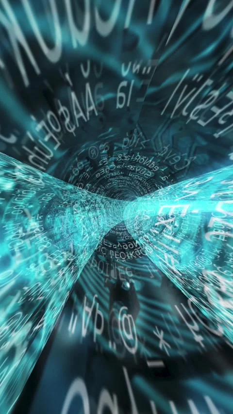 Abstract Dynamic Data Streaming Tunnel Stock Footage 283308839