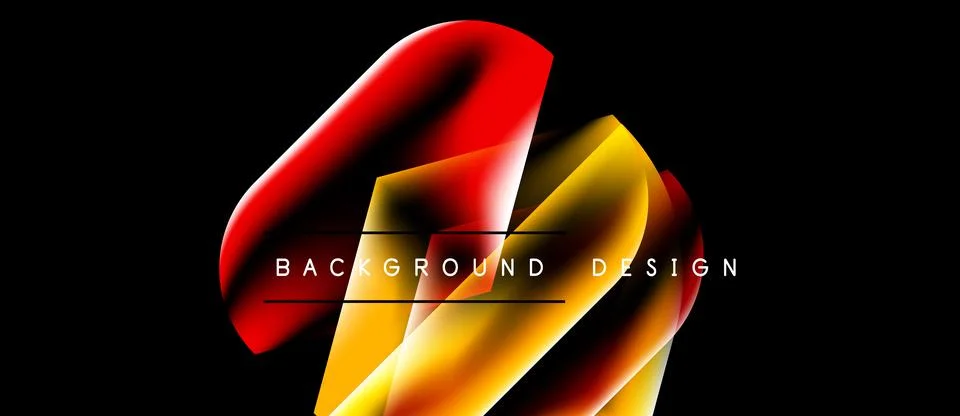 Abstract dynamic design. Red, orange, yellow layers create flowing shape ag.. Stock Illustration